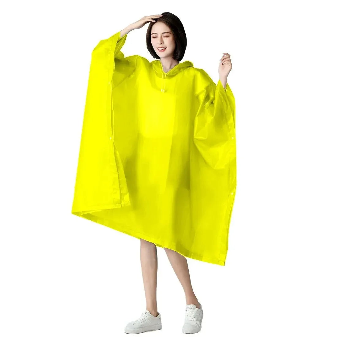 Reusable Portable Rain Coat Suit - Rainwear Poncho Cloak with Hood for Men and Women - Trekker Essentials