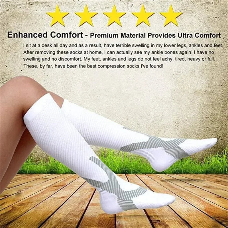 Running Compression Stockings for Men and Women: 20-30mmHg Support for Marathon, Hiking, Cycling, Pregnancy, and Varicose Veins - Trekker Essentials