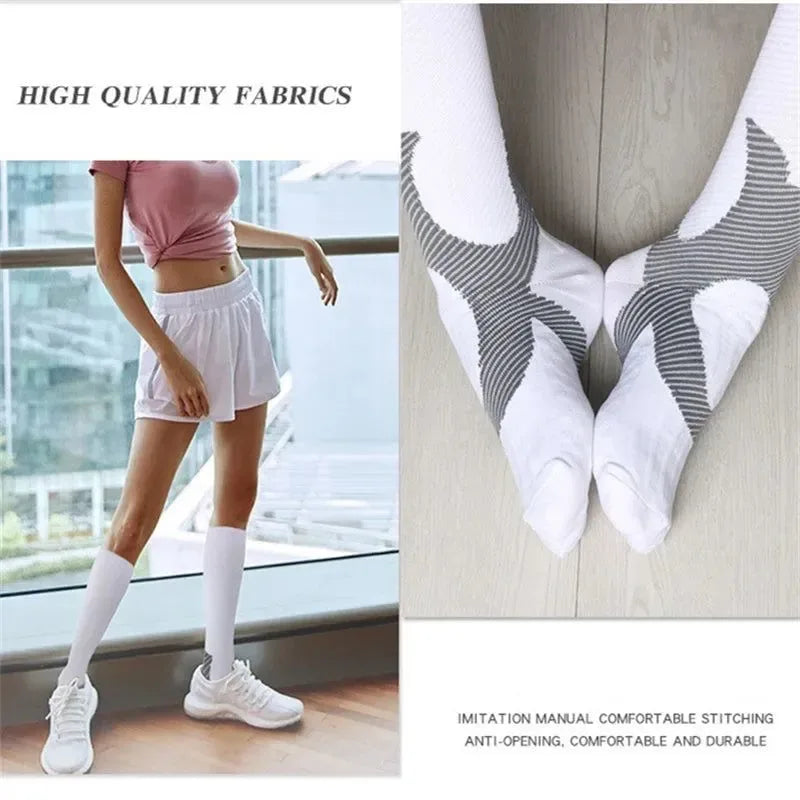 Running Compression Stockings for Men and Women: 20-30mmHg Support for Marathon, Hiking, Cycling, Pregnancy, and Varicose Veins - Trekker Essentials