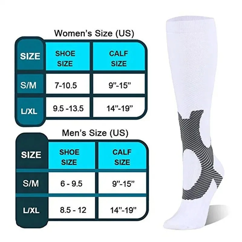 Running Compression Stockings for Men and Women: 20-30mmHg Support for Marathon, Hiking, Cycling, Pregnancy, and Varicose Veins - Trekker Essentials