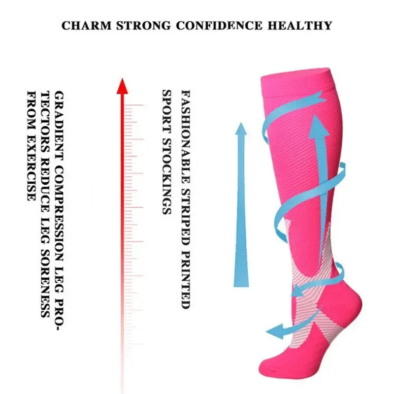 Running Compression Stockings for Men and Women: 20-30mmHg Support for Marathon, Hiking, Cycling, Pregnancy, and Varicose Veins - Trekker Essentials
