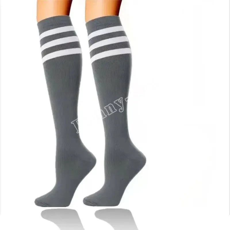 Running Compression Stockings for Men and Women: 20-30mmHg Support for Marathon, Hiking, Cycling, Pregnancy, and Varicose Veins - Trekker Essentials