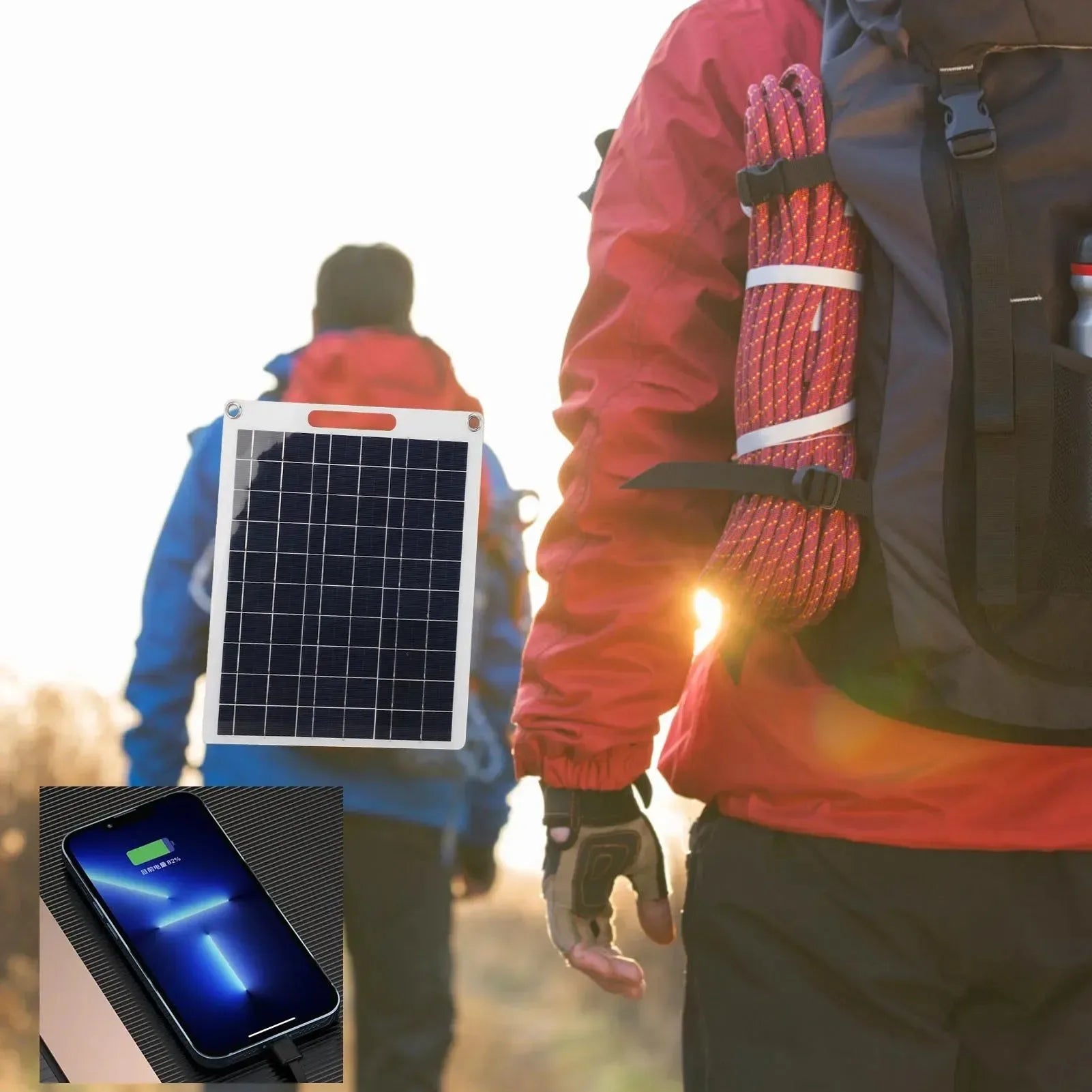 RZ 100W Solar Panel USB Waterproof Outdoor Hike Camping Portable Cells Battery Solar Charger Plate for Mobile Phone Power Bank - Trekker Essentials
