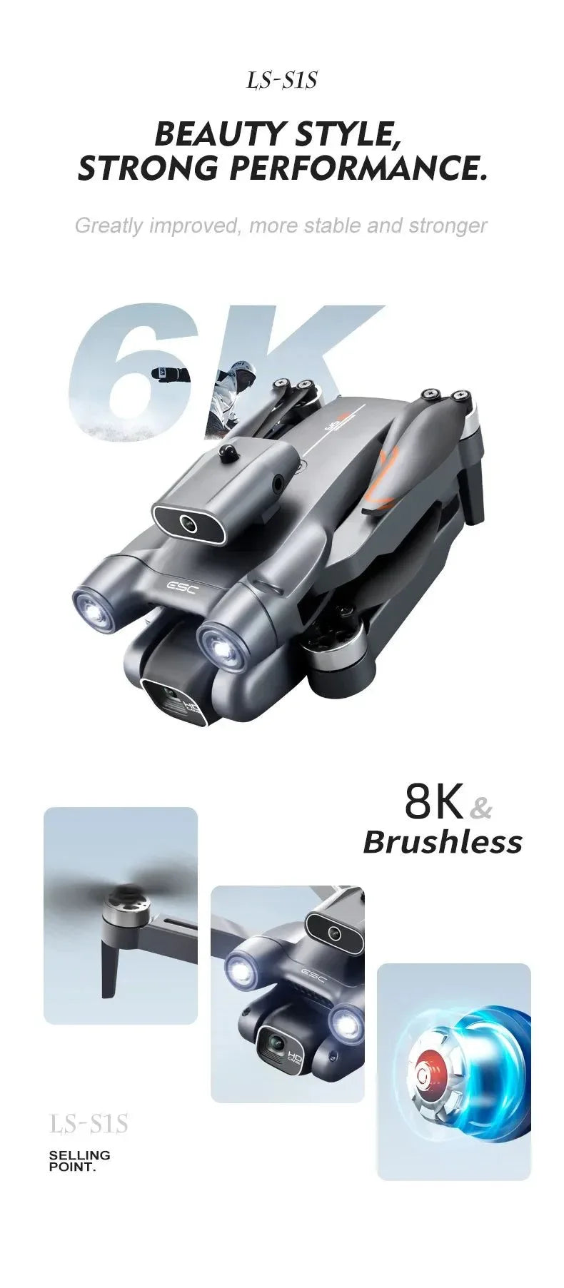 S1S Mini Drone – 8K Dual Camera, Brushless Motor, 3000M FPV, Foldable Quadcopter - Trekker Essentials