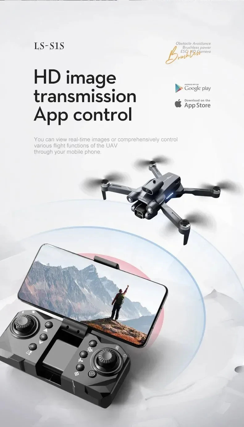 S1S Mini Drone – 8K Dual Camera, Brushless Motor, 3000M FPV, Foldable Quadcopter - Trekker Essentials
