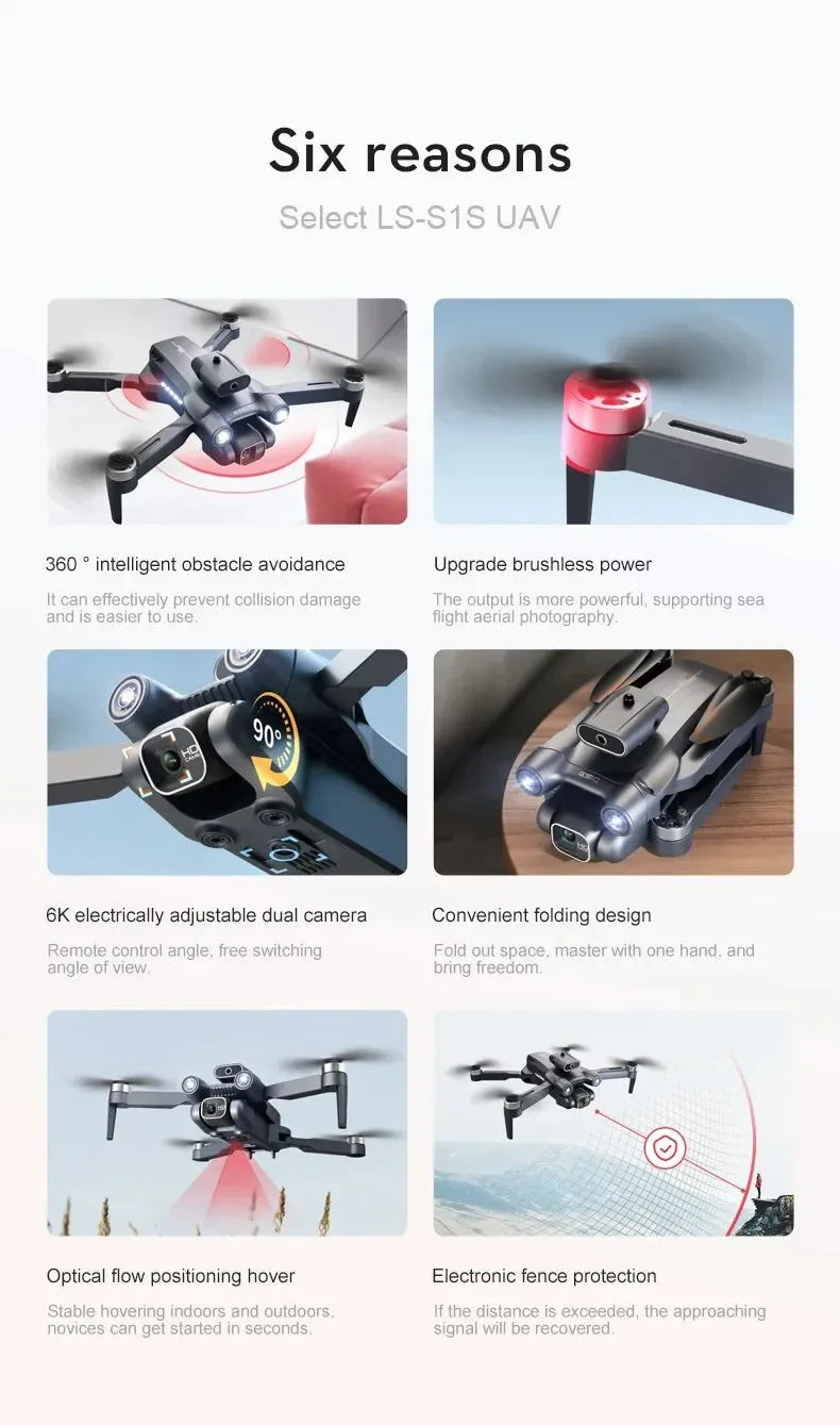 S1S Mini Drone – 8K Dual Camera, Brushless Motor, 3000M FPV, Foldable Quadcopter - Trekker Essentials