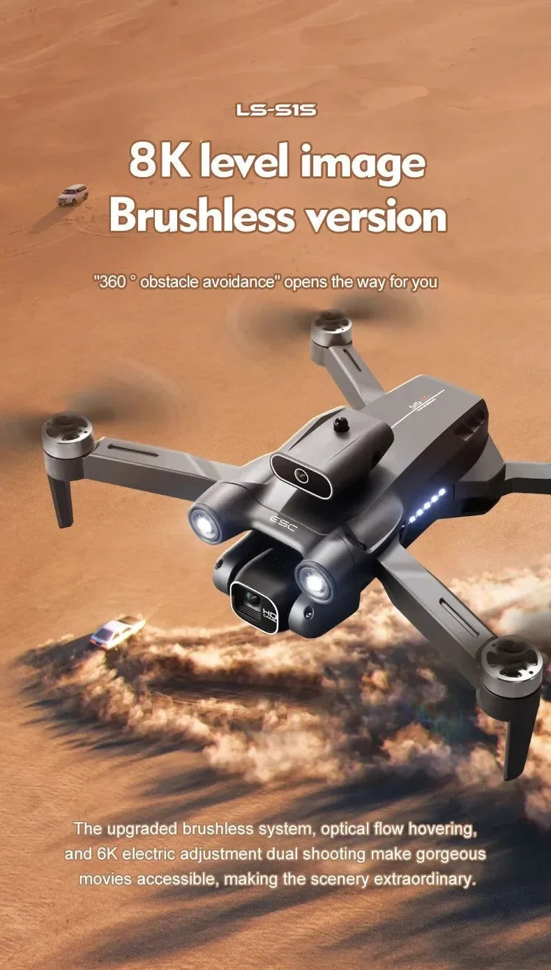 S1S Mini Drone – 8K Dual Camera, Brushless Motor, 3000M FPV, Foldable Quadcopter - Trekker Essentials