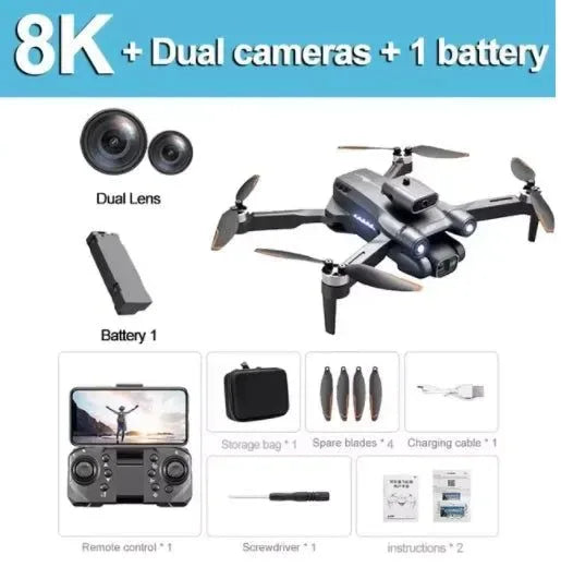 S1S Mini Drone – 8K Dual Camera, Brushless Motor, 3000M FPV, Foldable Quadcopter - Trekker Essentials