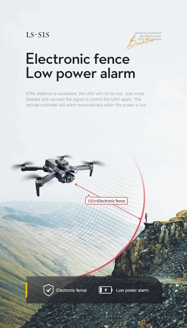 S1S Mini Drone – 8K Dual Camera, Brushless Motor, 3000M FPV, Foldable Quadcopter - Trekker Essentials