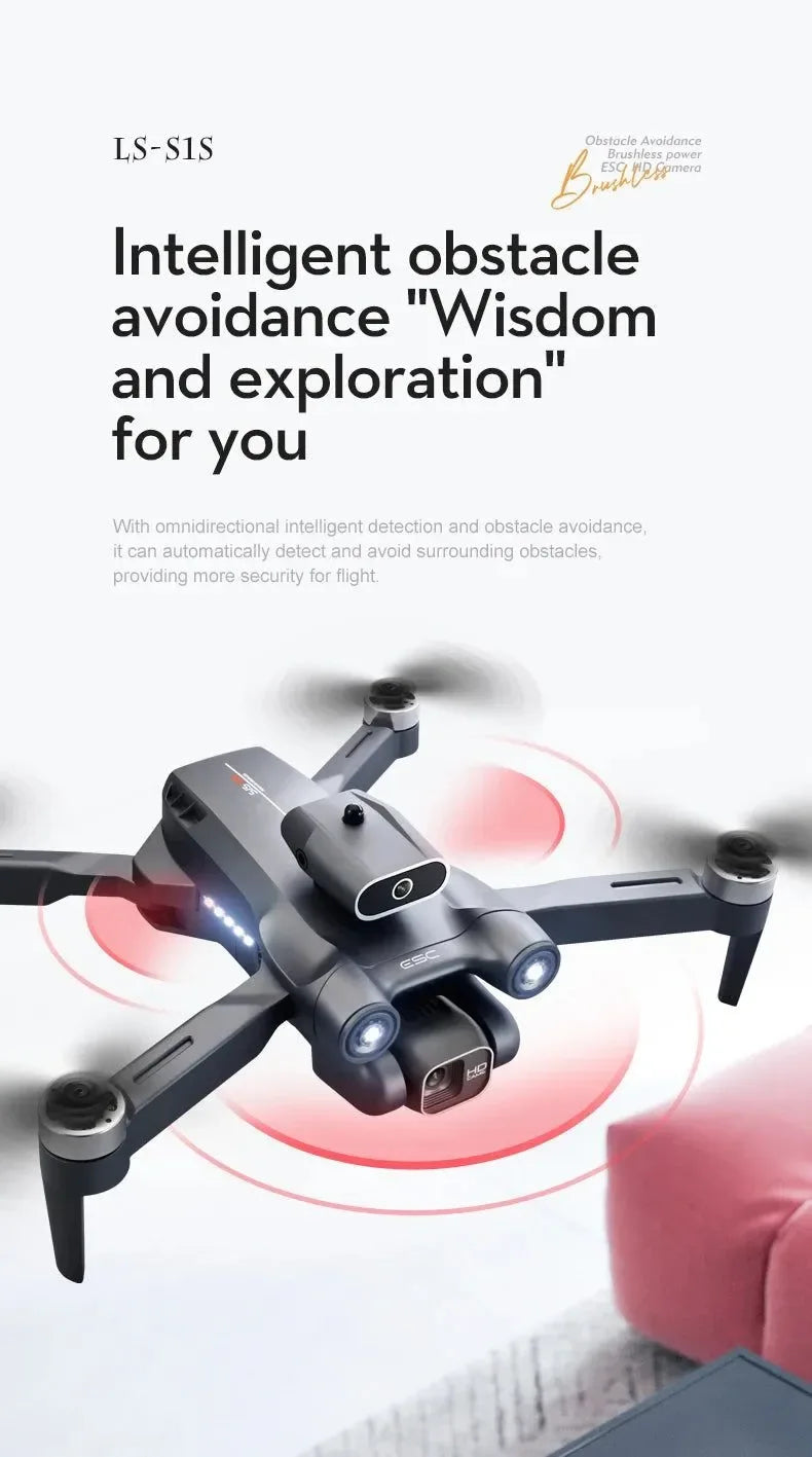 S1S Mini Drone – 8K Dual Camera, Brushless Motor, 3000M FPV, Foldable Quadcopter - Trekker Essentials