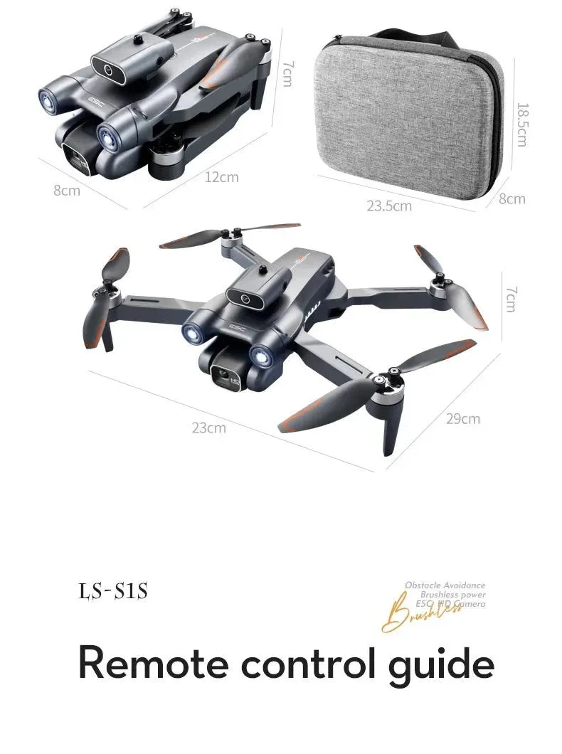 S1S Mini Drone – 8K Dual Camera, Brushless Motor, 3000M FPV, Foldable Quadcopter - Trekker Essentials