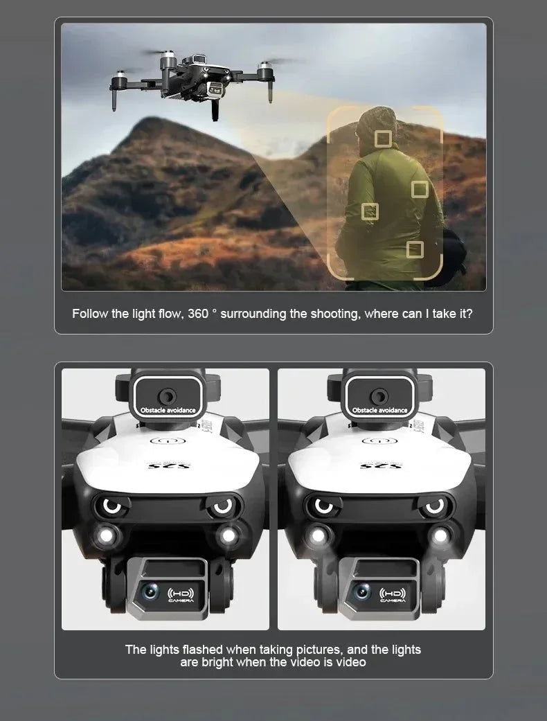 S2S Mini Drone Pro - 8K HD Camera, 25min Flight, Obstacle Avoidance, Foldable Quadcopter - Trekker Essentials