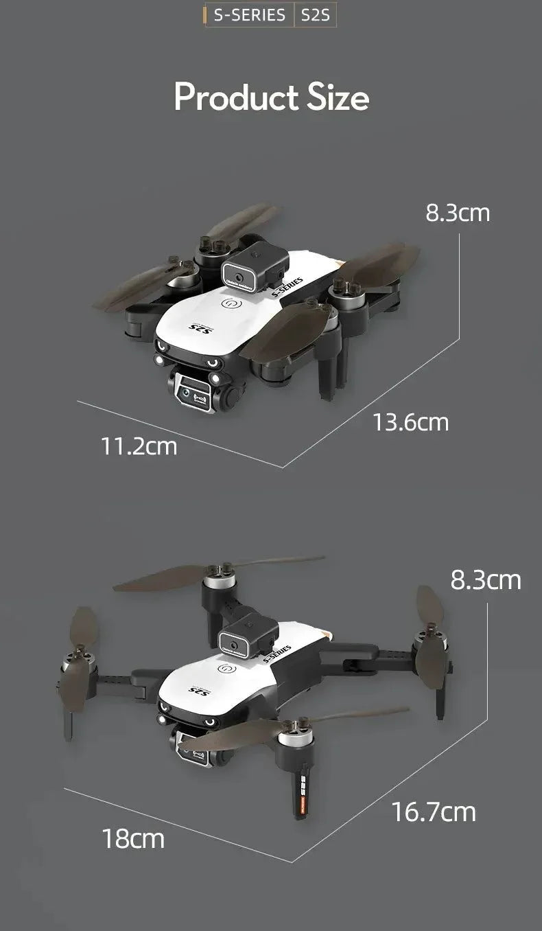 S2S Mini Drone Pro - 8K HD Camera, 25min Flight, Obstacle Avoidance, Foldable Quadcopter - Trekker Essentials
