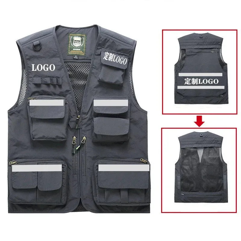 Safety Vest with Multi-Pockets - Reflective, Custom Printing Logo, Sizes S-7XL for Emergency Management and Rescue - Trekker Essentials