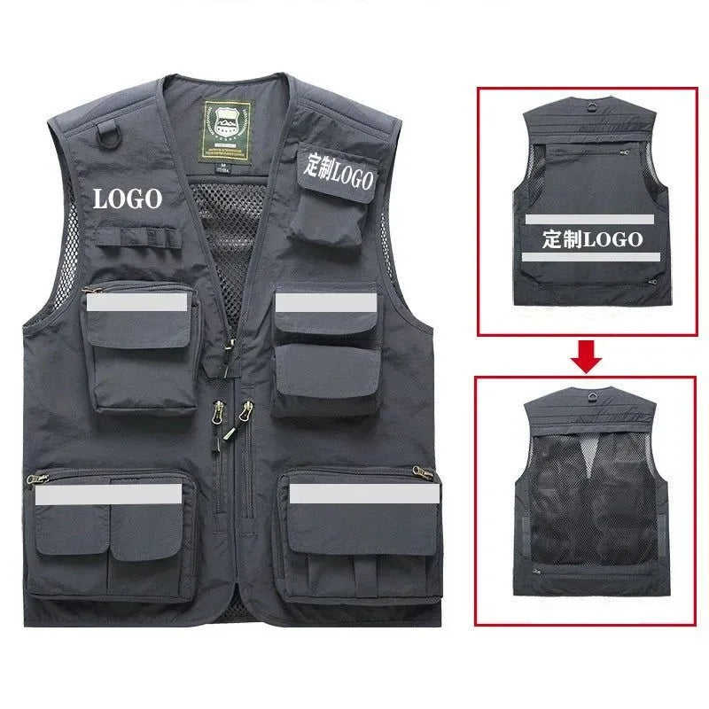 Safety Vest with Multi-Pockets - Reflective, Custom Printing Logo, Sizes S-7XL for Emergency Management and Rescue - Trekker Essentials