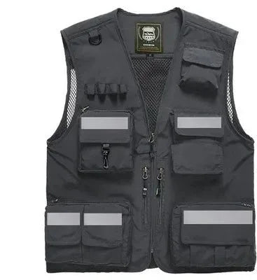 Safety Vest with Multi-Pockets - Reflective, Custom Printing Logo, Sizes S-7XL for Emergency Management and Rescue - Trekker Essentials