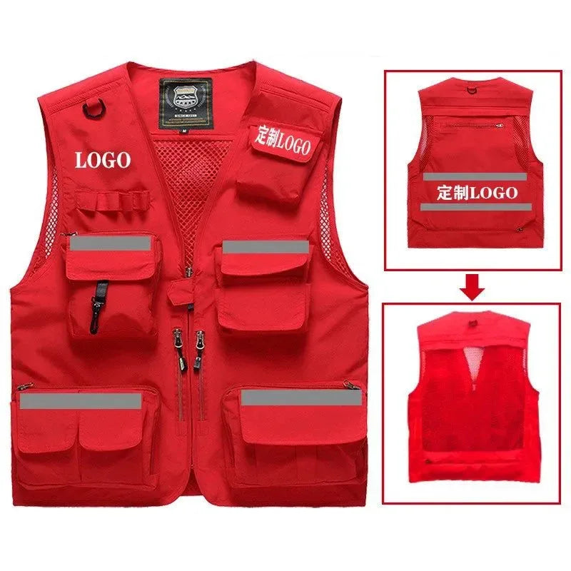 Safety Vest with Multi-Pockets - Reflective, Custom Printing Logo, Sizes S-7XL for Emergency Management and Rescue - Trekker Essentials