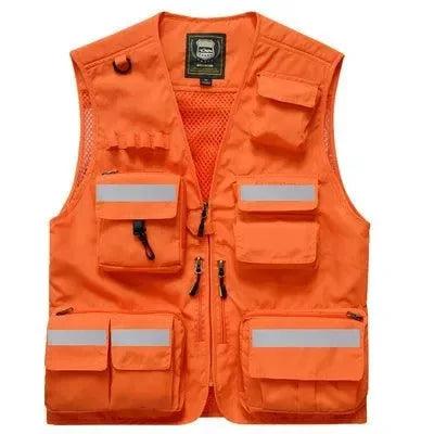 Safety Vest with Multi-Pockets - Reflective, Custom Printing Logo, Sizes S-7XL for Emergency Management and Rescue - Trekker Essentials