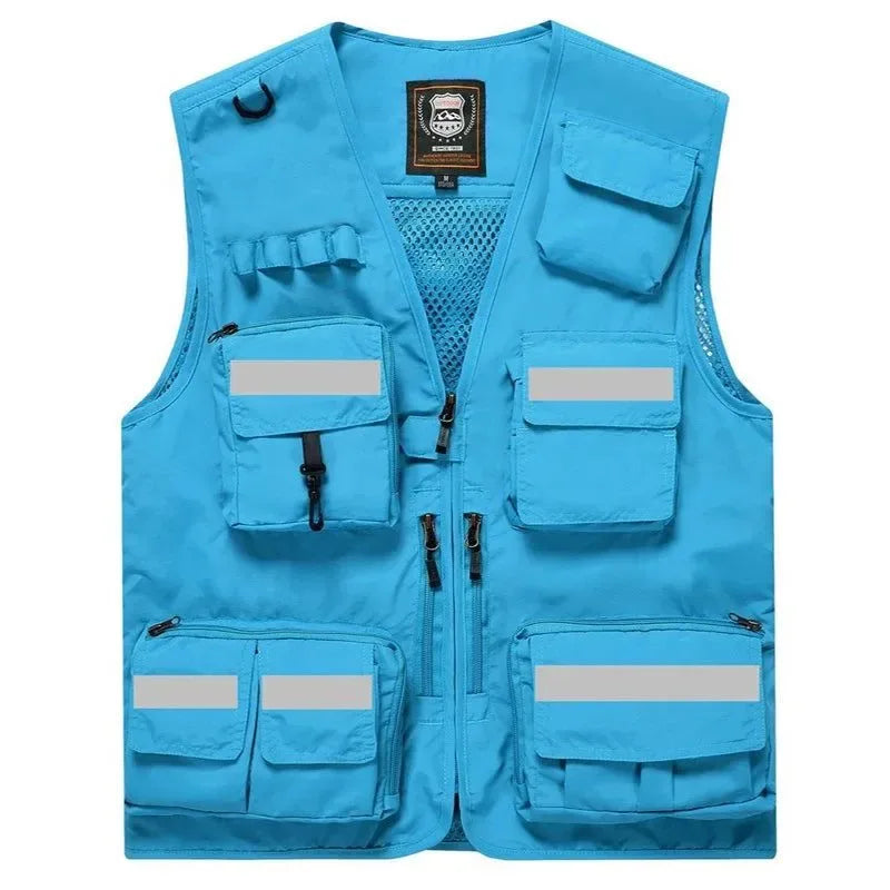 Safety Vest with Multi-Pockets - Reflective, Custom Printing Logo, Sizes S-7XL for Emergency Management and Rescue - Trekker Essentials