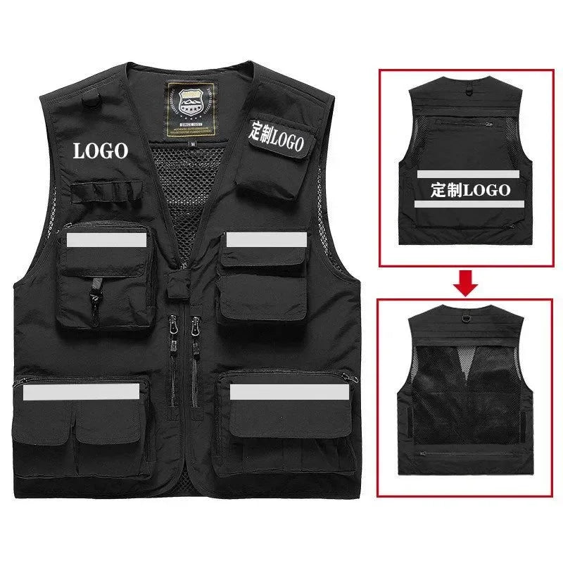 Safety Vest with Multi-Pockets - Reflective, Custom Printing Logo, Sizes S-7XL for Emergency Management and Rescue - Trekker Essentials