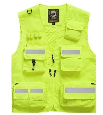 Safety Vest with Multi-Pockets - Reflective, Custom Printing Logo, Sizes S-7XL for Emergency Management and Rescue - Trekker Essentials