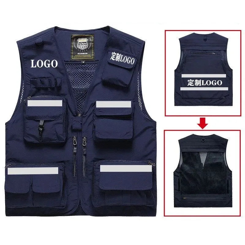 Safety Vest with Multi-Pockets - Reflective, Custom Printing Logo, Sizes S-7XL for Emergency Management and Rescue - Trekker Essentials