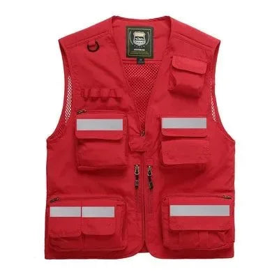 Safety Vest with Multi-Pockets - Reflective, Custom Printing Logo, Sizes S-7XL for Emergency Management and Rescue - Trekker Essentials