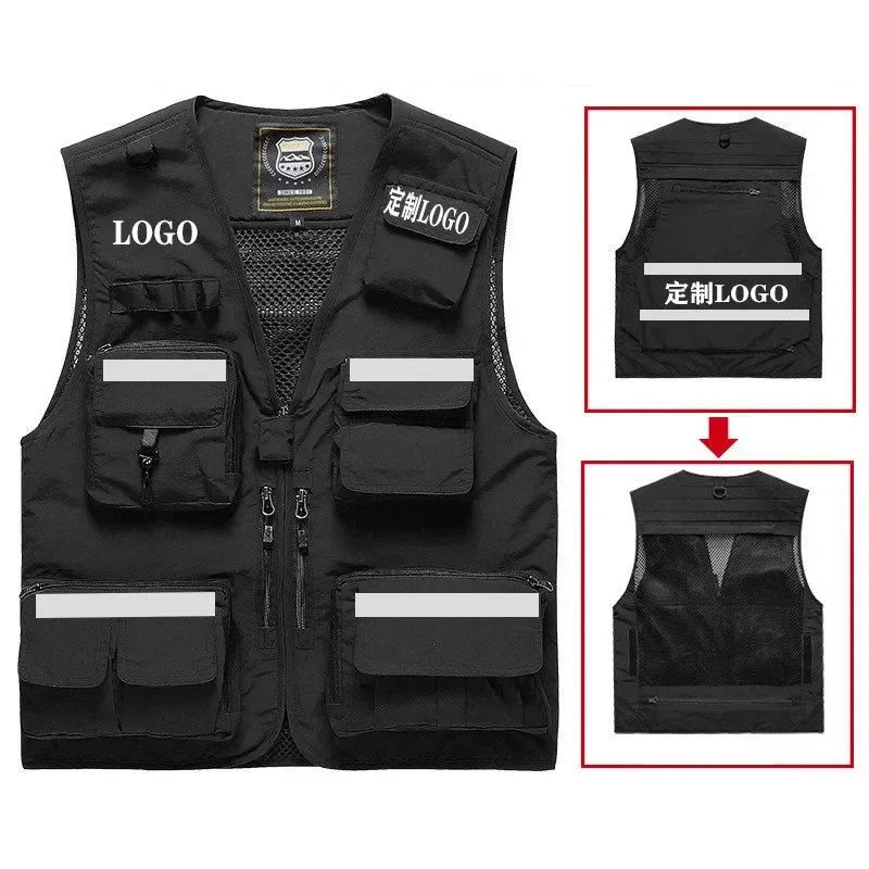 Safety Vest with Multi-Pockets - Reflective, Custom Printing Logo, Sizes S-7XL for Emergency Management and Rescue - Trekker Essentials