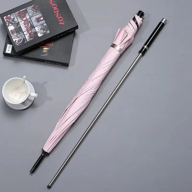 Self-Defense Windproof UV Protection Business Cane Umbrella - Versatile for Climbing, Hiking, and Everyday Use - Trekker Essentials