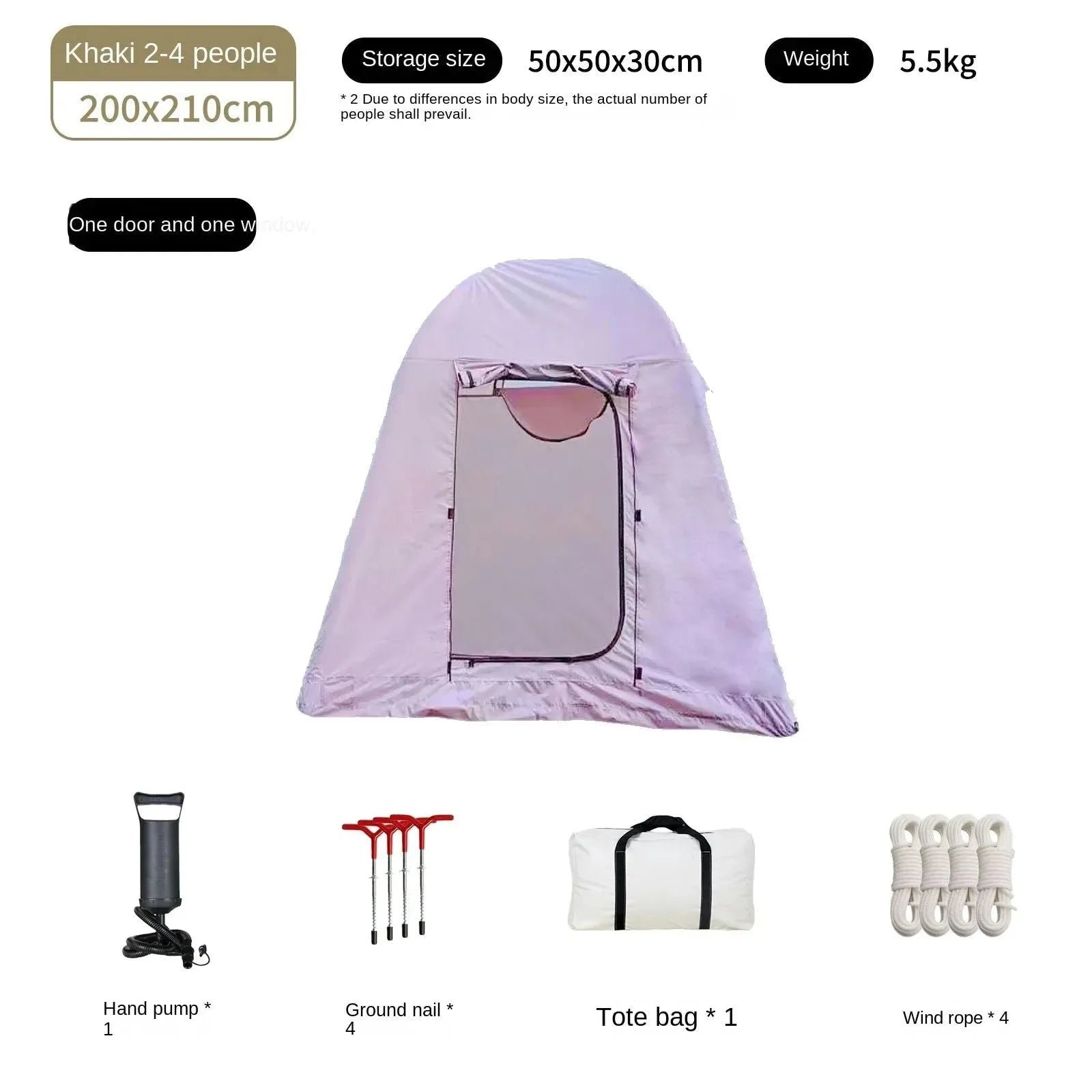 Self-Inflating Air Tent - Instant Setup Waterproof Shelter for 2-4 Campers - Trekker Essentials