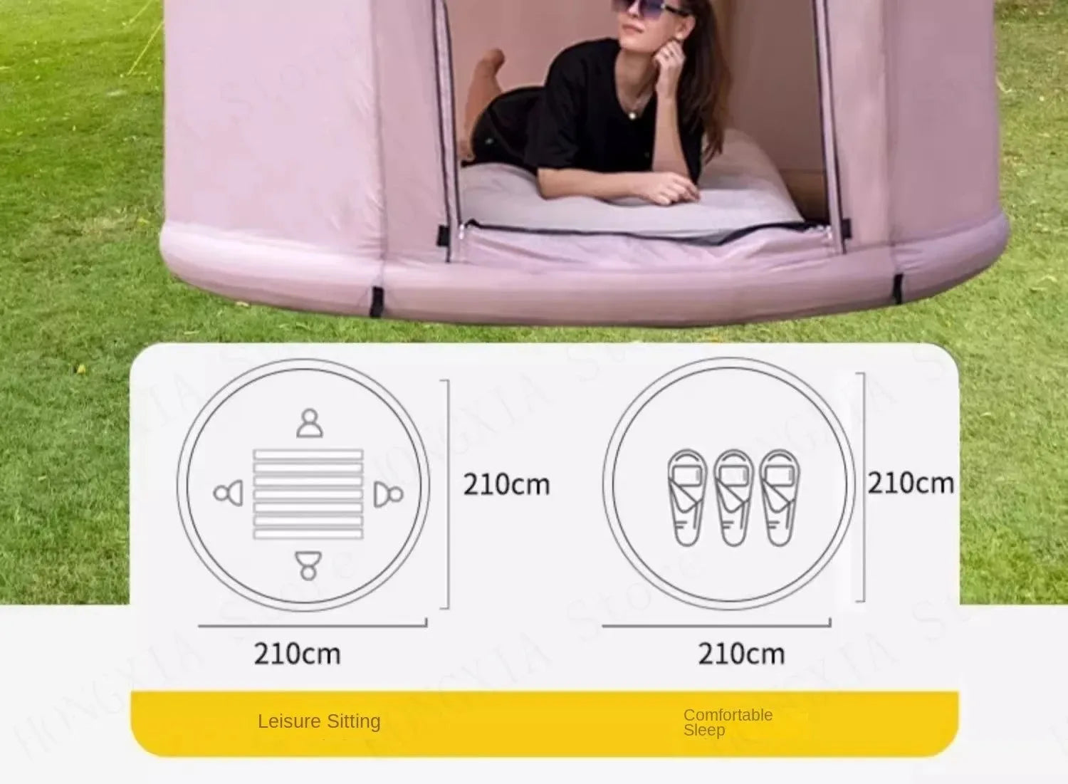 Self-Inflating Air Tent - Instant Setup Waterproof Shelter for 2-4 Campers - Trekker Essentials