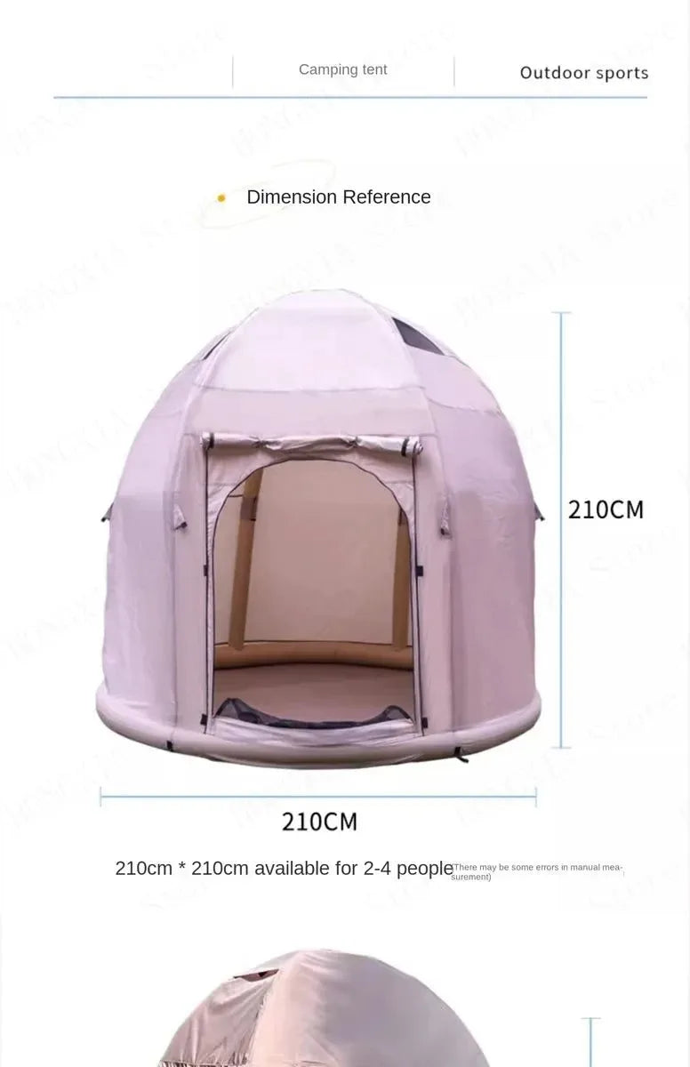 Self-Inflating Air Tent - Instant Setup Waterproof Shelter for 2-4 Campers - Trekker Essentials