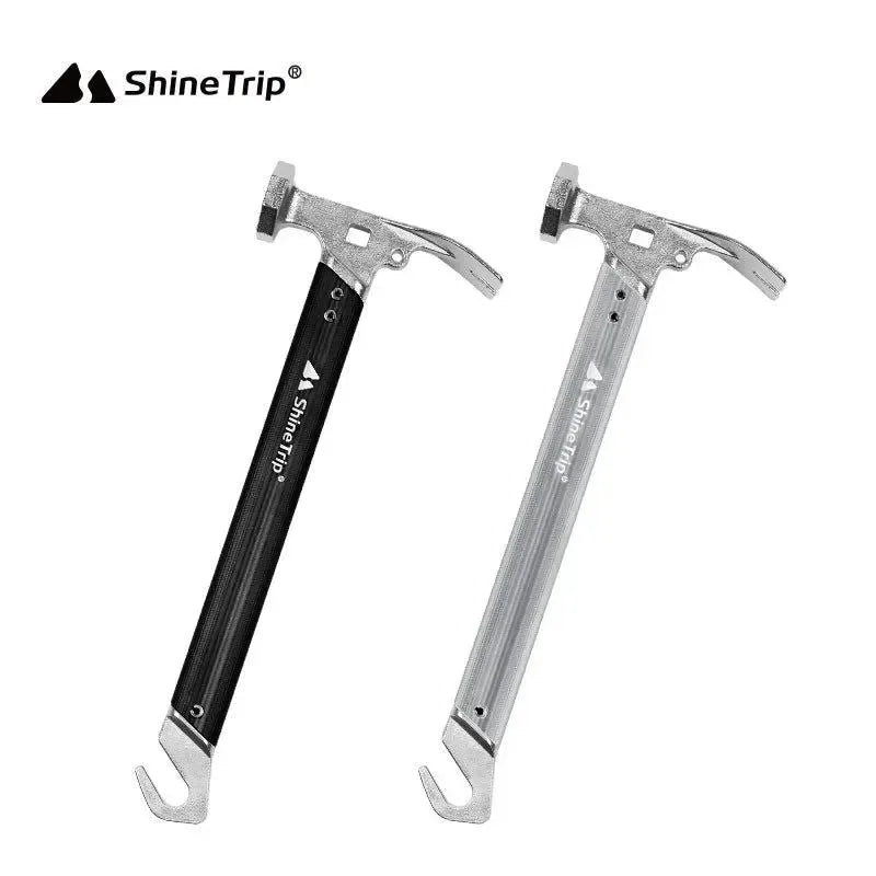 Shine Trip Outdoor Tent Nail Hammer - Stainless Steel Portable Nail Puller and Camping Survival Equipment - Trekker Essentials