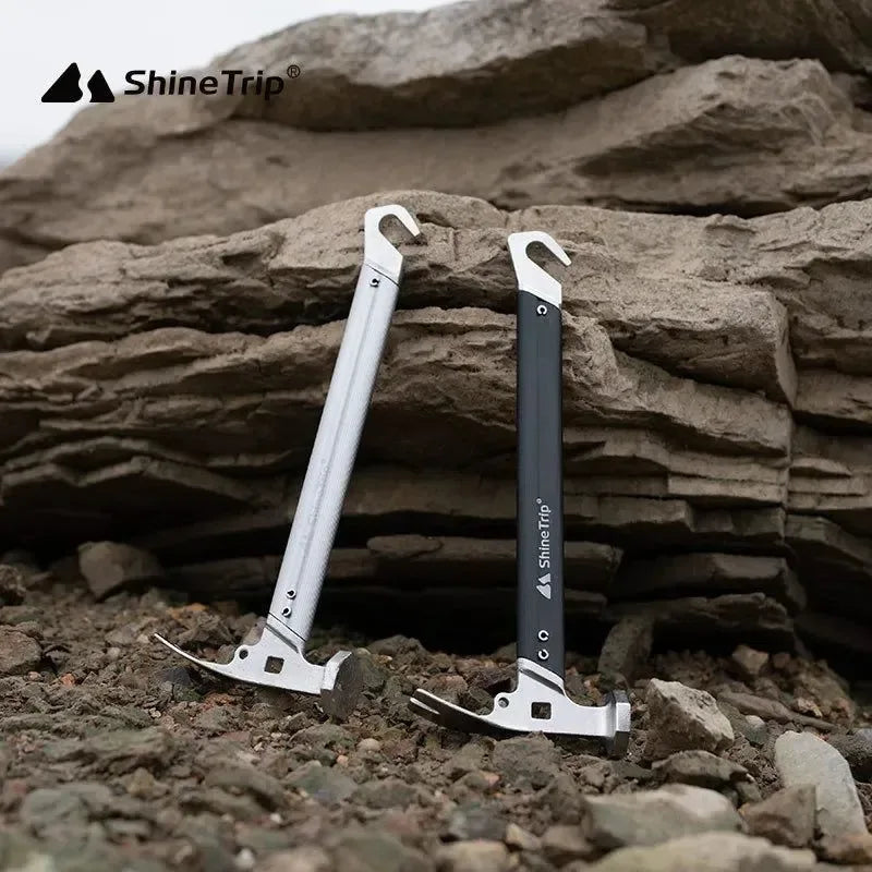 Shine Trip Outdoor Tent Nail Hammer - Stainless Steel Portable Nail Puller and Camping Survival Equipment - Trekker Essentials