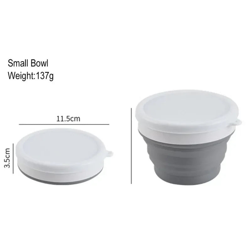 Silicone Foldable Bowl with Lid - Portable Tableware for Camping, Outdoor Travel, Kitchen Use - Trekker Essentials