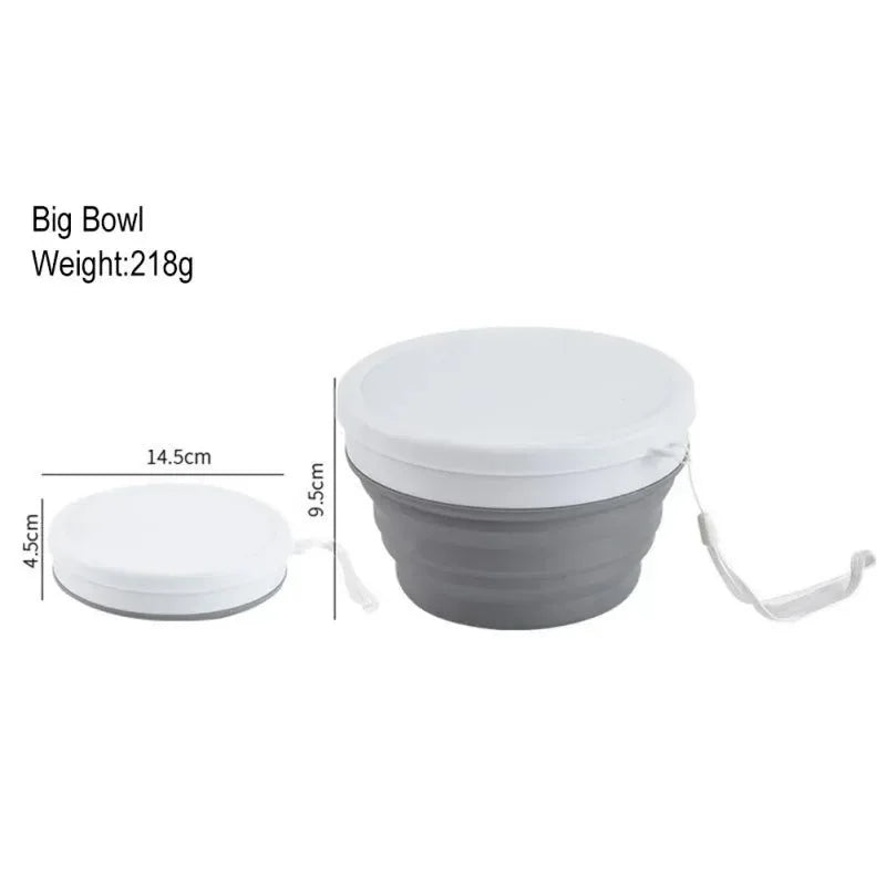 Silicone Foldable Bowl with Lid - Portable Tableware for Camping, Outdoor Travel, Kitchen Use - Trekker Essentials