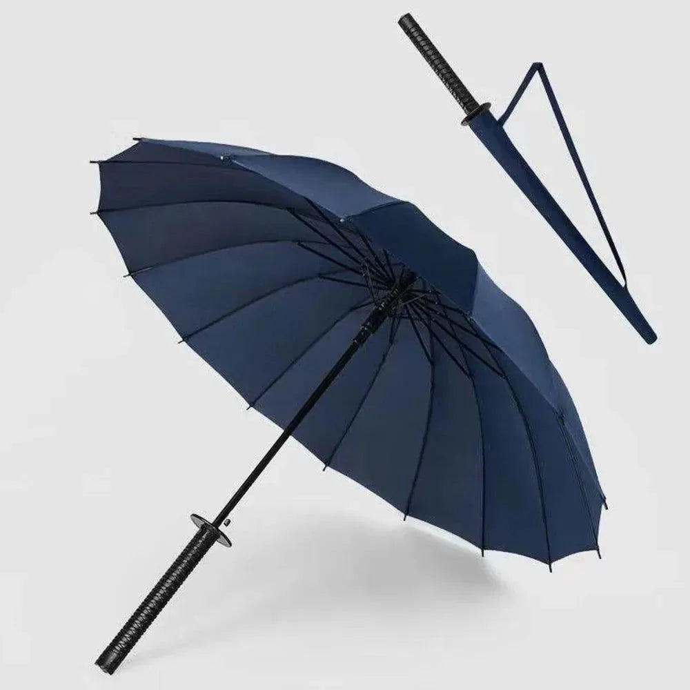 Simple Samurai Windproof Umbrella - Japanese Katana Design - Trekker Essentials