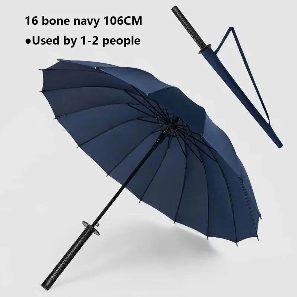 Simple Samurai Windproof Umbrella - Japanese Katana Design - Trekker Essentials