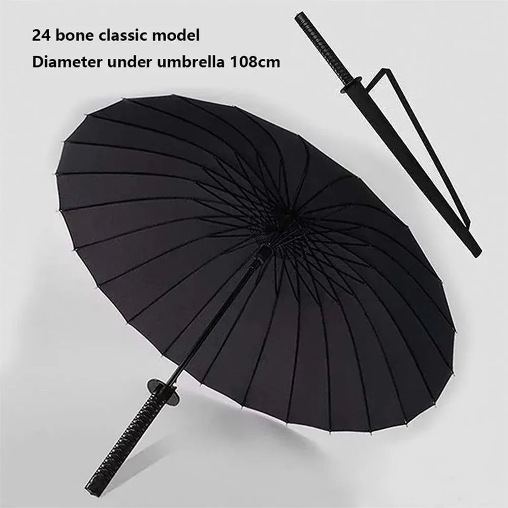 Simple Samurai Windproof Umbrella - Japanese Katana Design - Trekker Essentials
