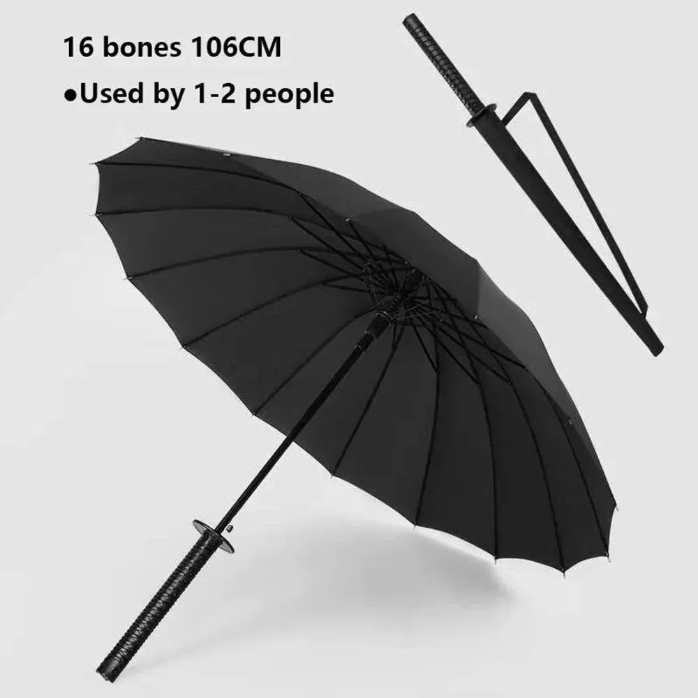 Simple Samurai Windproof Umbrella - Japanese Katana Design - Trekker Essentials