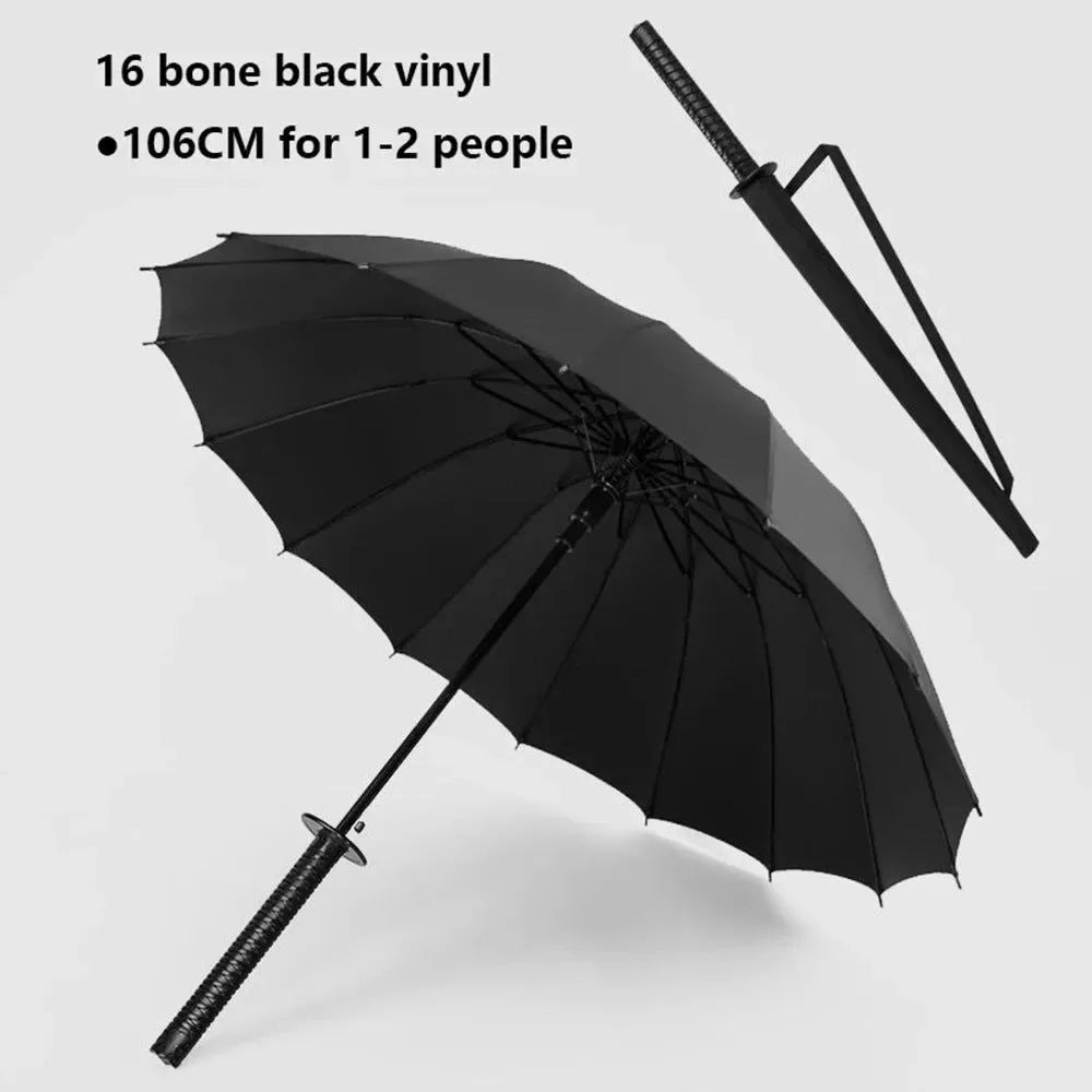 Simple Samurai Windproof Umbrella - Japanese Katana Design - Trekker Essentials