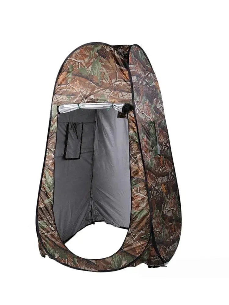 Single Person Portable Privacy Shower Toilet Camping Pop-Up Tent - Camouflage UV Function Outdoor Dressing Photography Watch Bird - Trekker Essentials