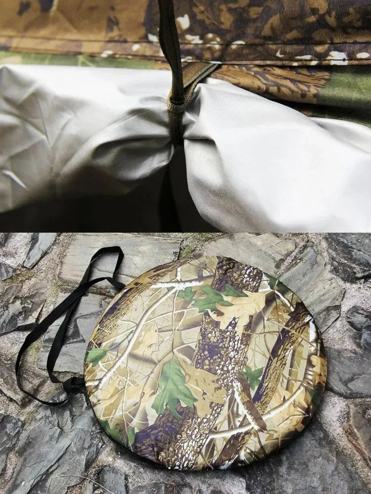 Single Person Portable Privacy Shower Toilet Camping Pop-Up Tent - Camouflage UV Function Outdoor Dressing Photography Watch Bird - Trekker Essentials