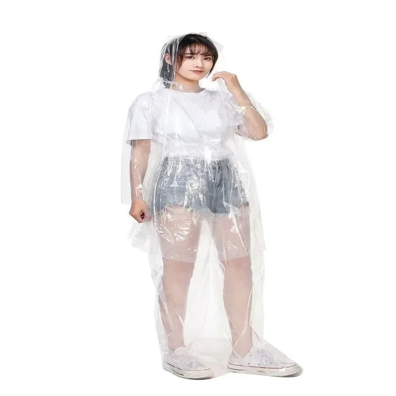 Single-Use PE Split Raincoat and Pants Set - Disposable Outdoor Rainwear for Men and Women - Trekker Essentials