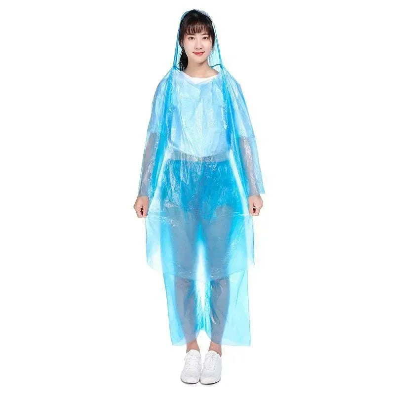 Single-Use PE Split Raincoat and Pants Set - Disposable Outdoor Rainwear for Men and Women - Trekker Essentials