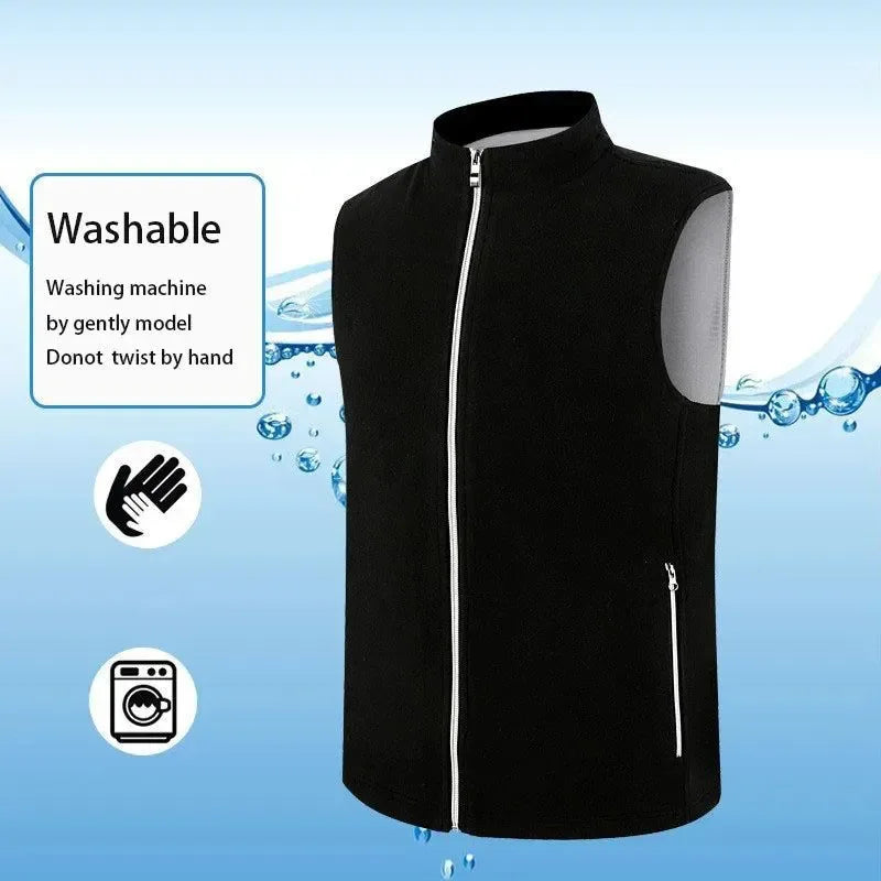 Smart Heating Cardigan Vest Jacket | USB Rechargeable Fleece Waistcoat for Men & Women, Ideal for Skiing, Hiking, and Hunting - Trekker Essentials