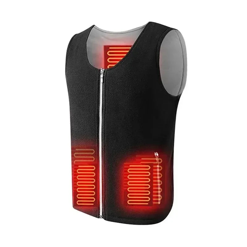 Smart Heating Cardigan Vest Jacket | USB Rechargeable Fleece Waistcoat for Men & Women, Ideal for Skiing, Hiking, and Hunting - Trekker Essentials
