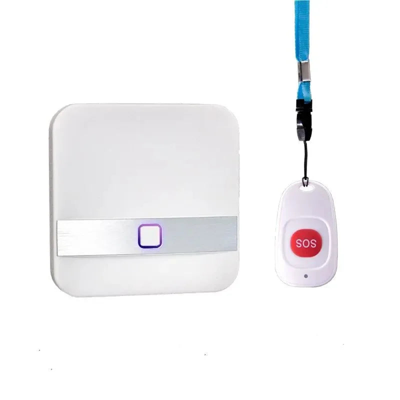 Smart Home Wireless Pager Doorbell - Patient Emergency Alarm with 150m Remote Call Bell and SOS Button, US/EU/UK/AU Plug Receiver - Trekker Essentials