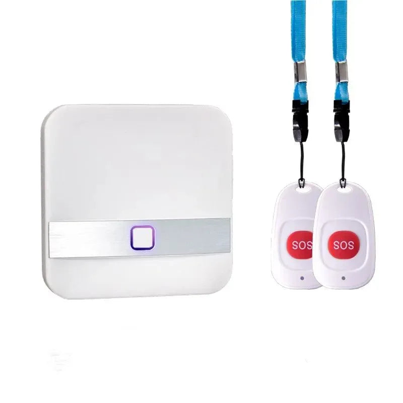 Smart Home Wireless Pager Doorbell - Patient Emergency Alarm with 150m Remote Call Bell and SOS Button, US/EU/UK/AU Plug Receiver - Trekker Essentials