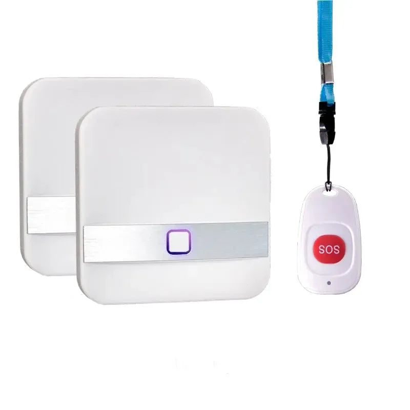 Smart Home Wireless Pager Doorbell - Patient Emergency Alarm with 150m Remote Call Bell and SOS Button, US/EU/UK/AU Plug Receiver - Trekker Essentials